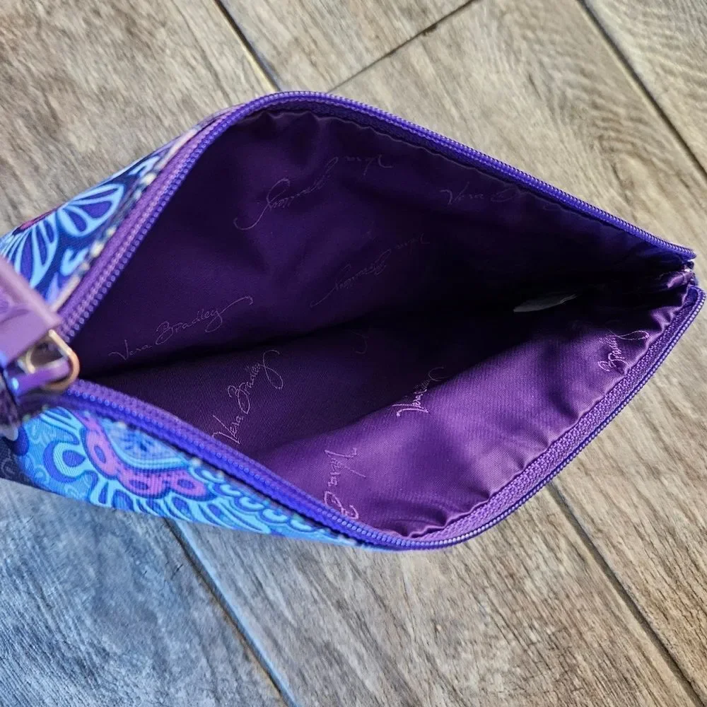 NWOT Vera Bradley Purple 3 Ring Binder Zipper Pouch Bag